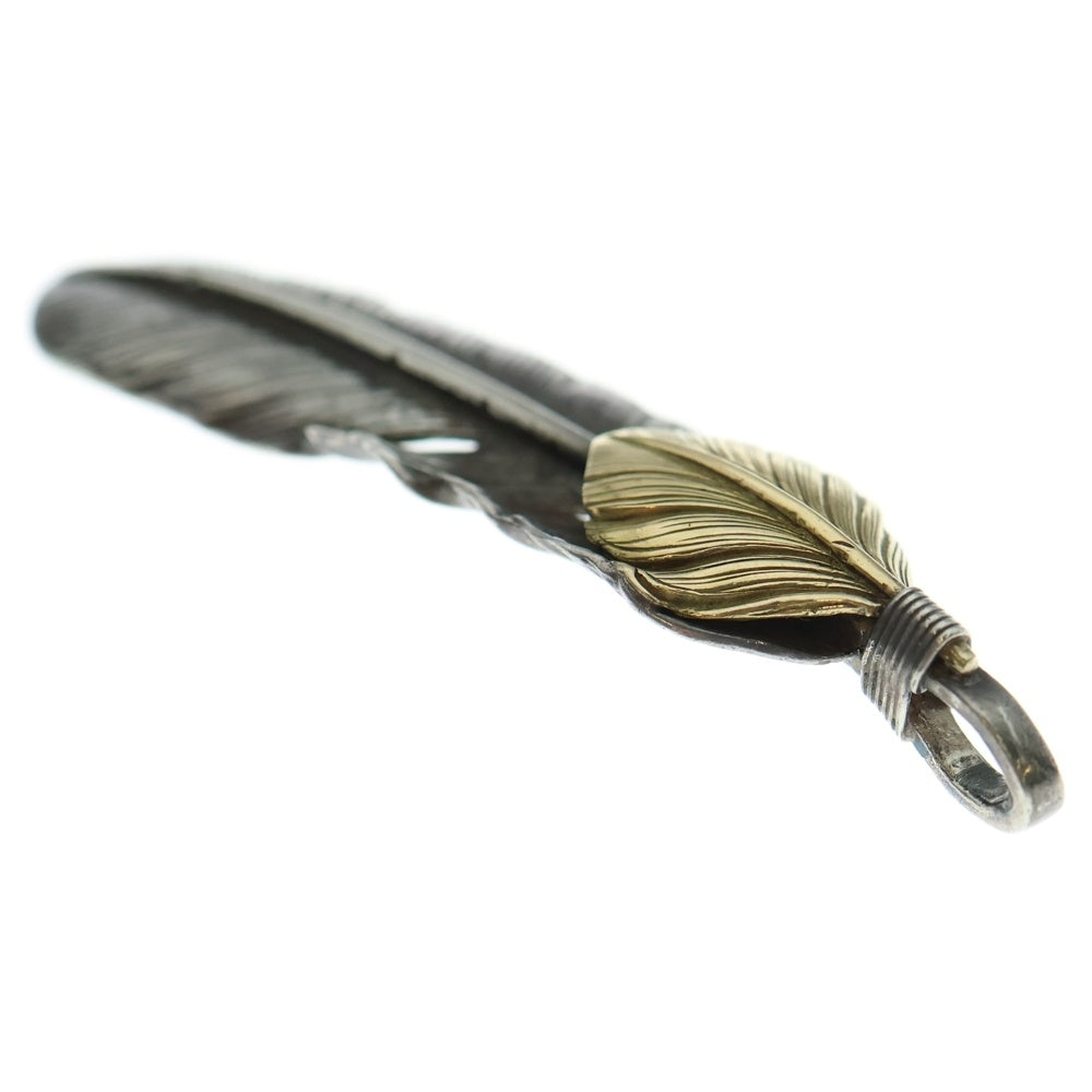 goro's(ゴローズ) 【現行】上金特大フェザー 左向き ネックレストップ シルバー/ゴールド