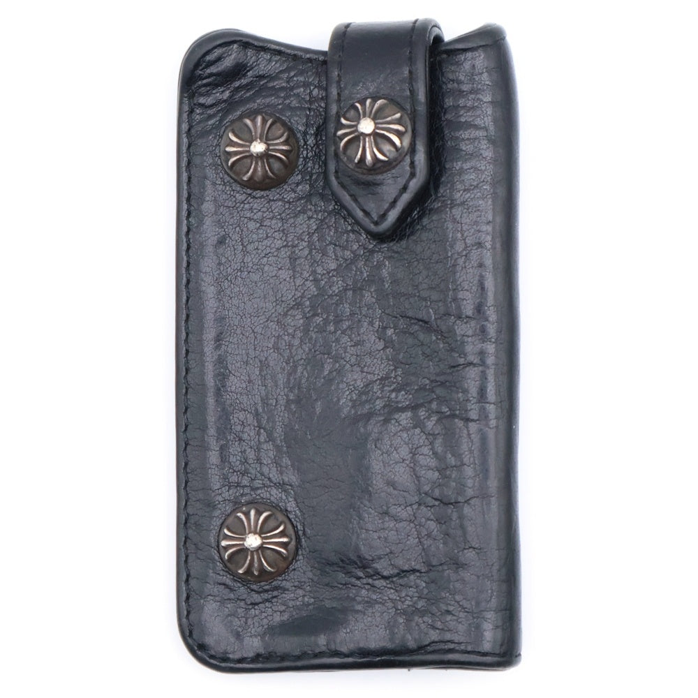 CHROME HEARTS(クロムハーツ) KEY CASE キーケース クロスボールボタン デストロイレザーキーケース ブラック