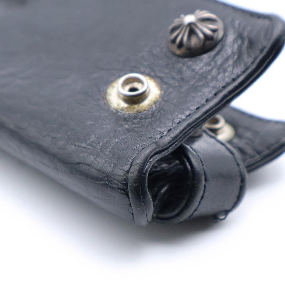 CHROME HEARTS(クロムハーツ) KEY CASE キーケース クロスボールボタン デストロイレザーキーケース ブラック
