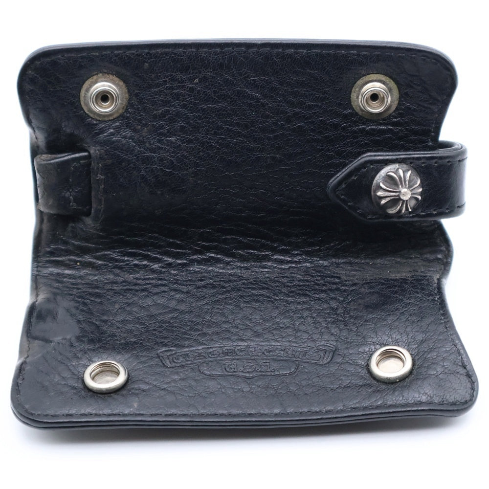 CHROME HEARTS(クロムハーツ) KEY CASE キーケース クロスボールボタン デストロイレザーキーケース ブラック