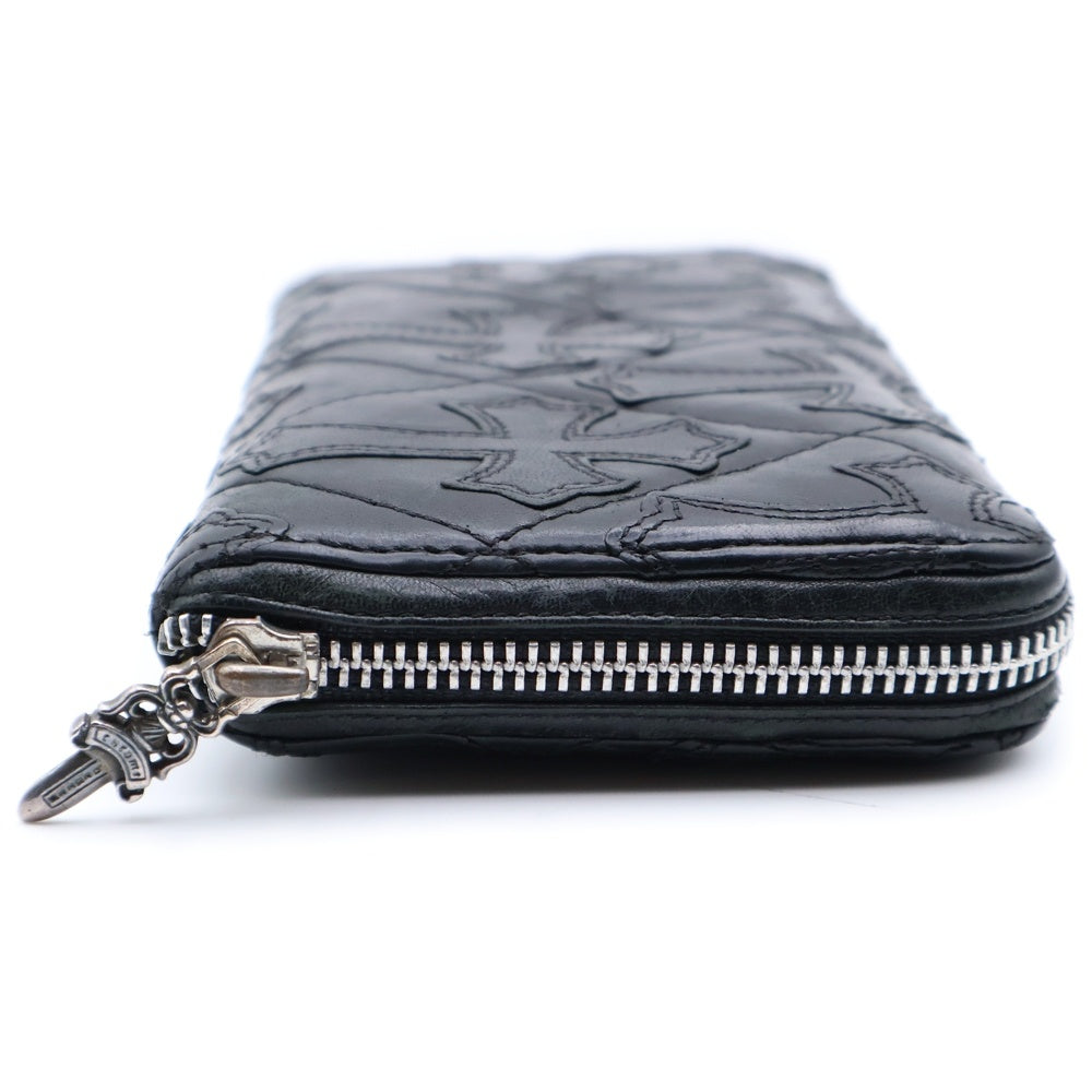 CHROME HEARTS(クロムハーツ) REC F ZIP QUILTED セメタリー クロスキルティング レザーウォレット 財布 ブラック