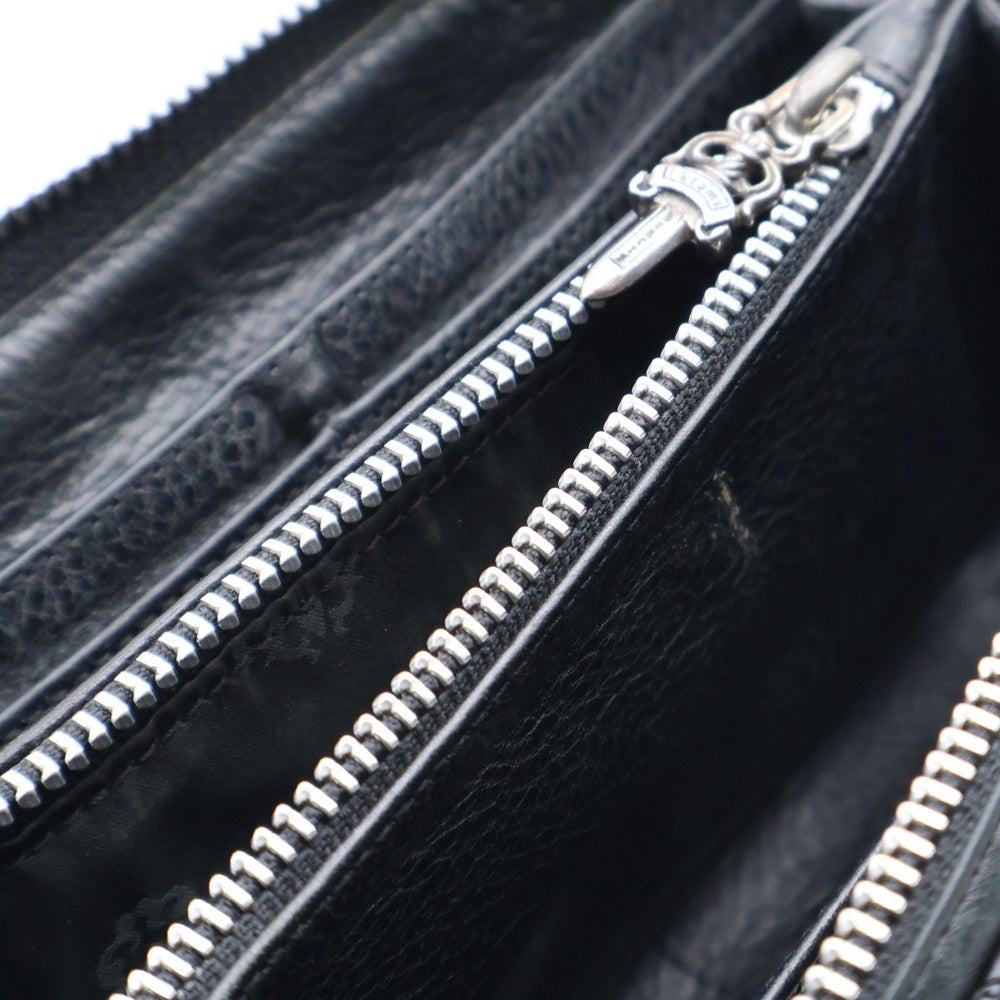 CHROME HEARTS(クロムハーツ) REC F ZIP QUILTED セメタリー クロスキルティング レザーウォレット 財布 ブラック