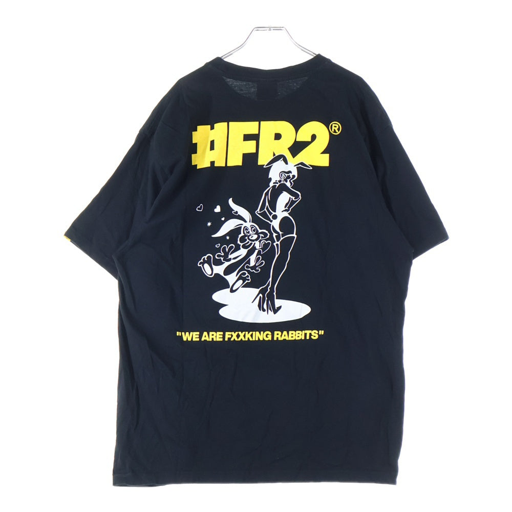FR2(エフアールツー) Bunny Seduction 刺繍ロゴ 半袖Tシャツ ブラック