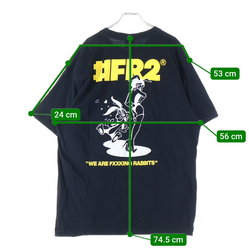 FR2(エフアールツー) Bunny Seduction 刺繍ロゴ 半袖Tシャツ ブラック