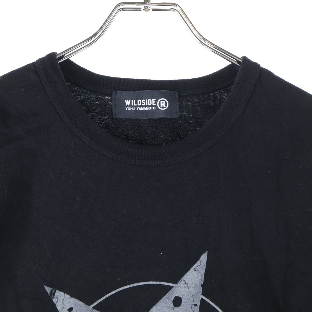 WILDSIDE YOHJI YAMAMOTO(ワイルドサイド ヨウジ ヤマモト) ×サッポロ黒ラベル ロゴプリント半袖Tシャツ ブラック