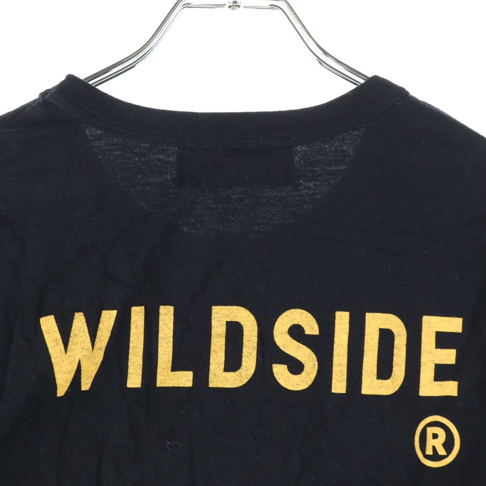 WILDSIDE YOHJI YAMAMOTO(ワイルドサイド ヨウジ ヤマモト) ×サッポロ黒ラベル ロゴプリント半袖Tシャツ ブラック