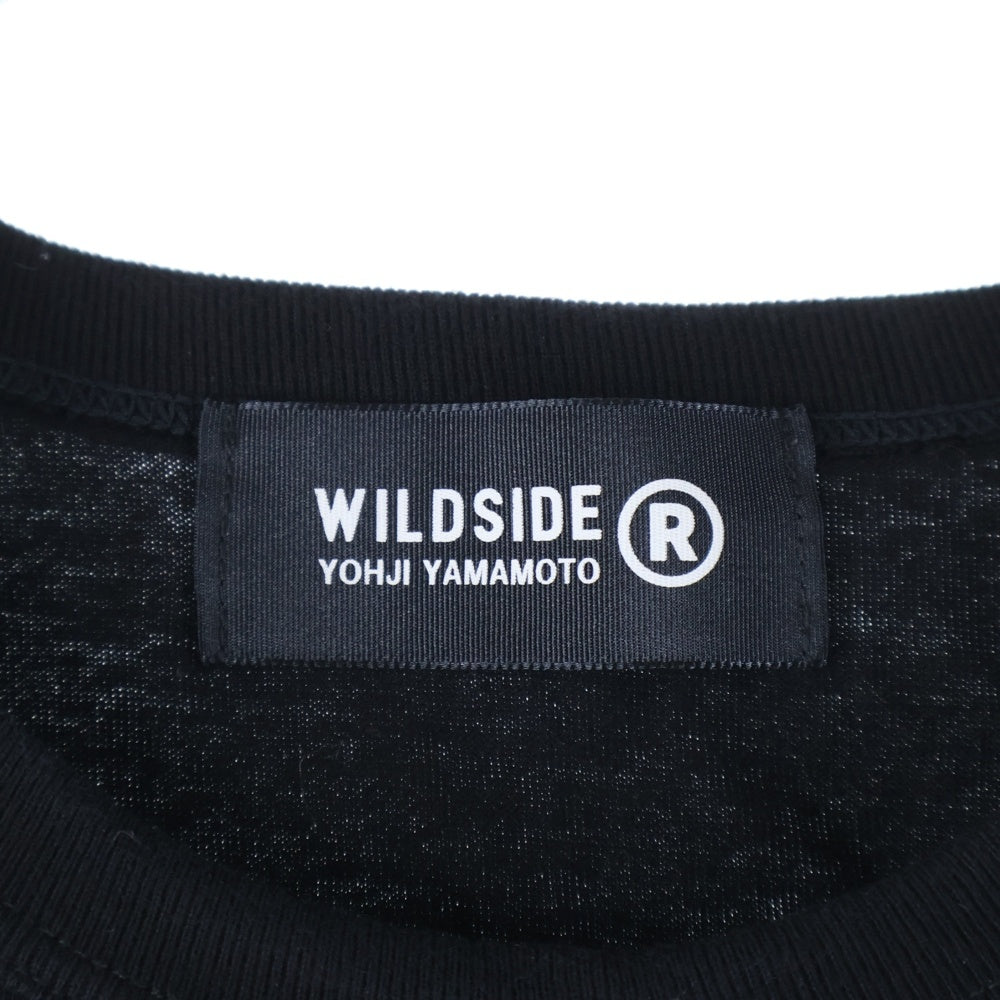 WILDSIDE YOHJI YAMAMOTO(ワイルドサイド ヨウジ ヤマモト) ×サッポロ黒ラベル ロゴプリント半袖Tシャツ ブラック
