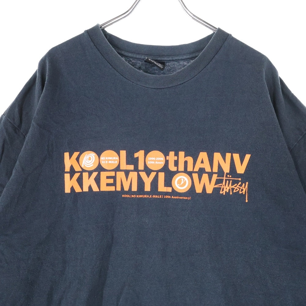STUSSY(ステューシー) ×KO KIMURA KOOL 10周年記念 半袖Tシャツ ブラック/オレンジ
