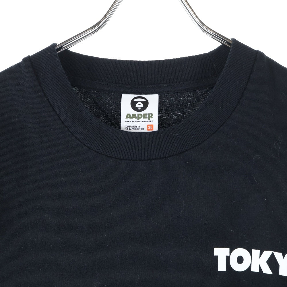 A BATHING APE(アベイシングエイプ) JAPAN EXCLUSIVE ラフォーレ原宿限定 ロゴプリント 半袖Tシャツ ブラック AAPTEM1763XXO