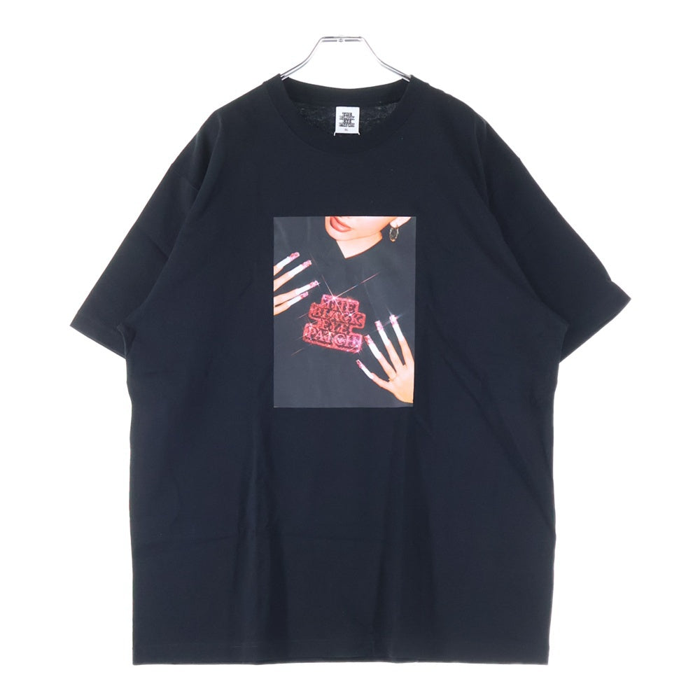 THE BLACK EYE PATCH(ブラックアイパッチ) FRONT ROW GEM PHOTO プリント 半袖Tシャツ ブラック