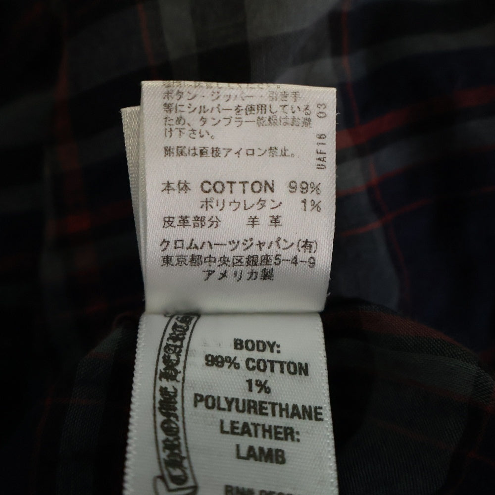 CHROME HEARTS(クロムハーツ) 袖BSフレア レザーパッチチェック柄長袖