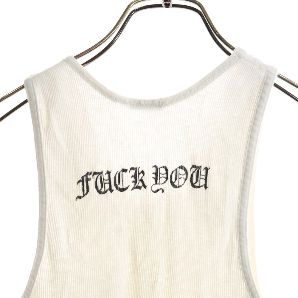 CHROME HEARTS(クロムハーツ) OLD FUCK YOU T BAR TANK TOP ファックユー Tバー CHクロス タンクトップ ノースリーブ ホワイト