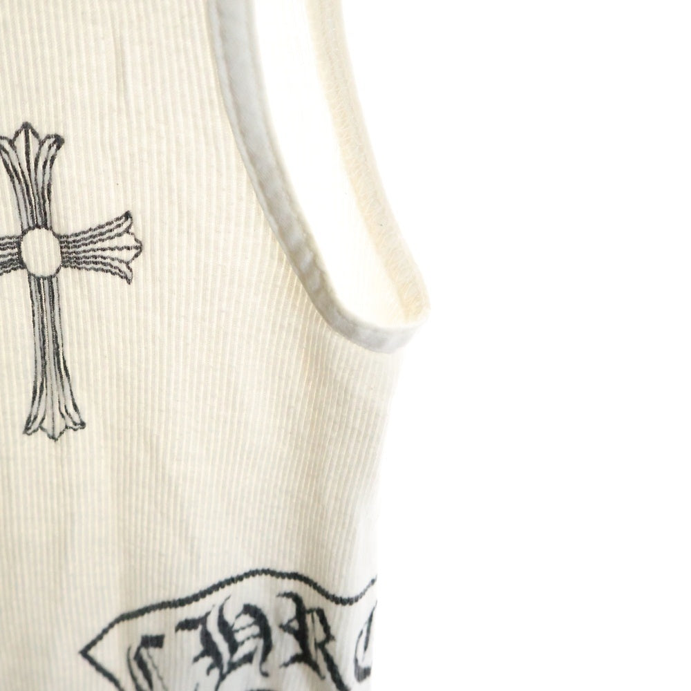CHROME HEARTS(クロムハーツ) OLD FUCK YOU T BAR TANK TOP ファックユー Tバー CHクロス タンクトップ ノースリーブ ホワイト