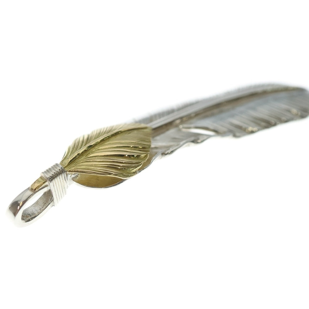 goro's(ゴローズ) (新品)【現行】上金特大フェザー 右向き ペンダントトップ シルバー/ゴールド