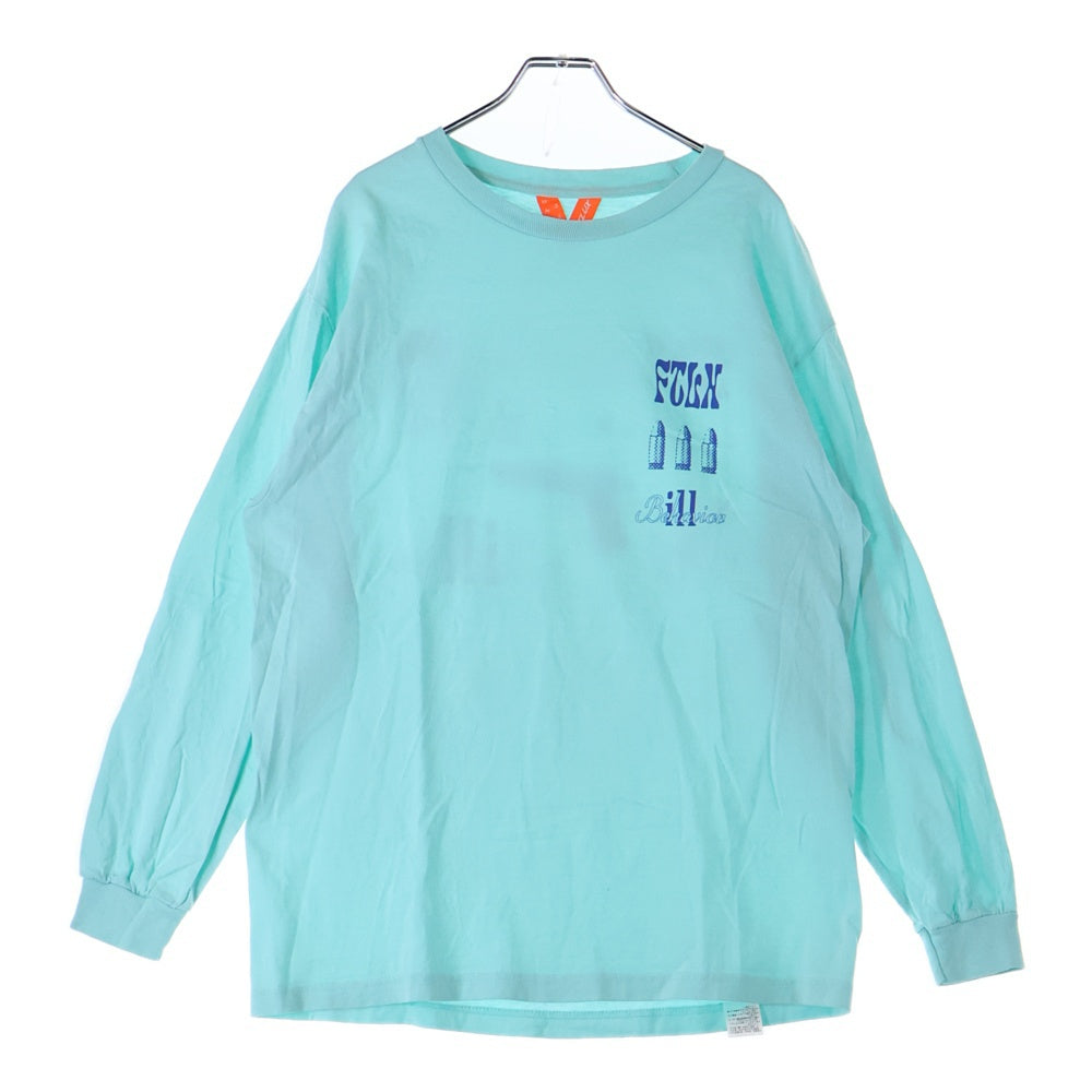 FLATLUX(フラットラックス) PHILOSOPHY LS-T フィロソフィープリント長袖Tシャツ ブルー