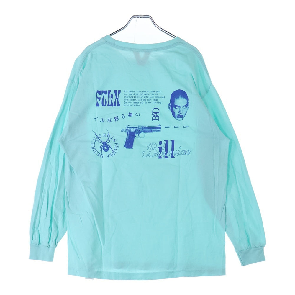 FLATLUX(フラットラックス) PHILOSOPHY LS-T フィロソフィープリント長袖Tシャツ ブルー