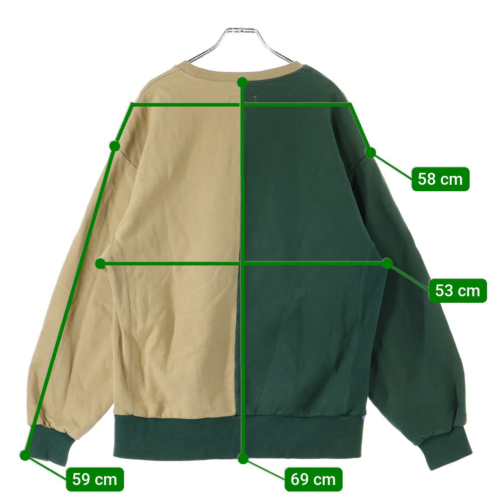 Lafayette(ラファイエット) 2 TONE ARCH LOGO US COTTON CREWNECK 2トーンアーチロゴスウェットトレーナー LA220708 グリーン/ベージュ