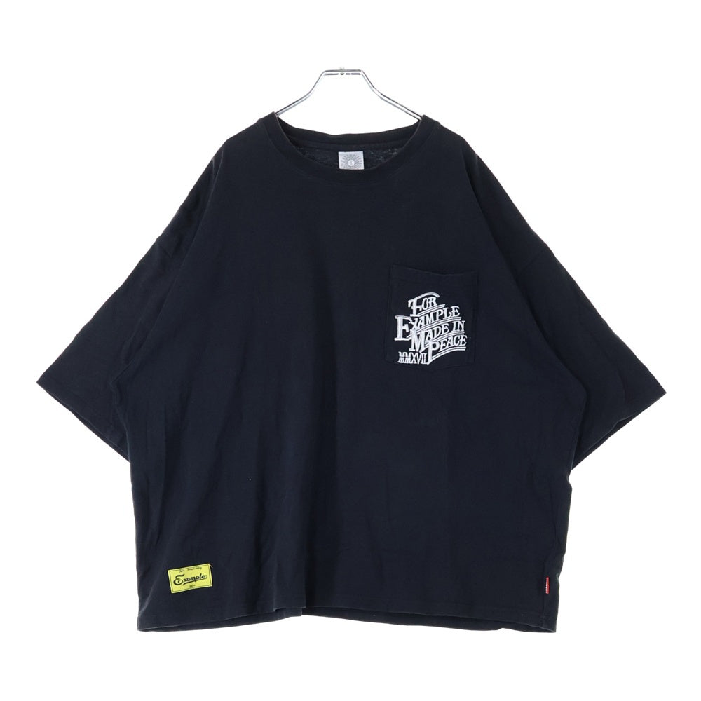 EXAMPLE(エグザンプル) オーバーサイズロゴポケット半袖Tシャツ カットソー ブラック
