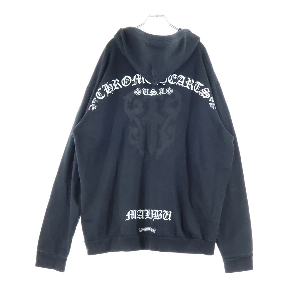 CHROME HEARTS(クロムハーツ) MALIBU CH PLUS DAGGER HD ZIP マリブ限定 CHプラス バックダガープリント ジップアップフーディーパーカー ブラック
