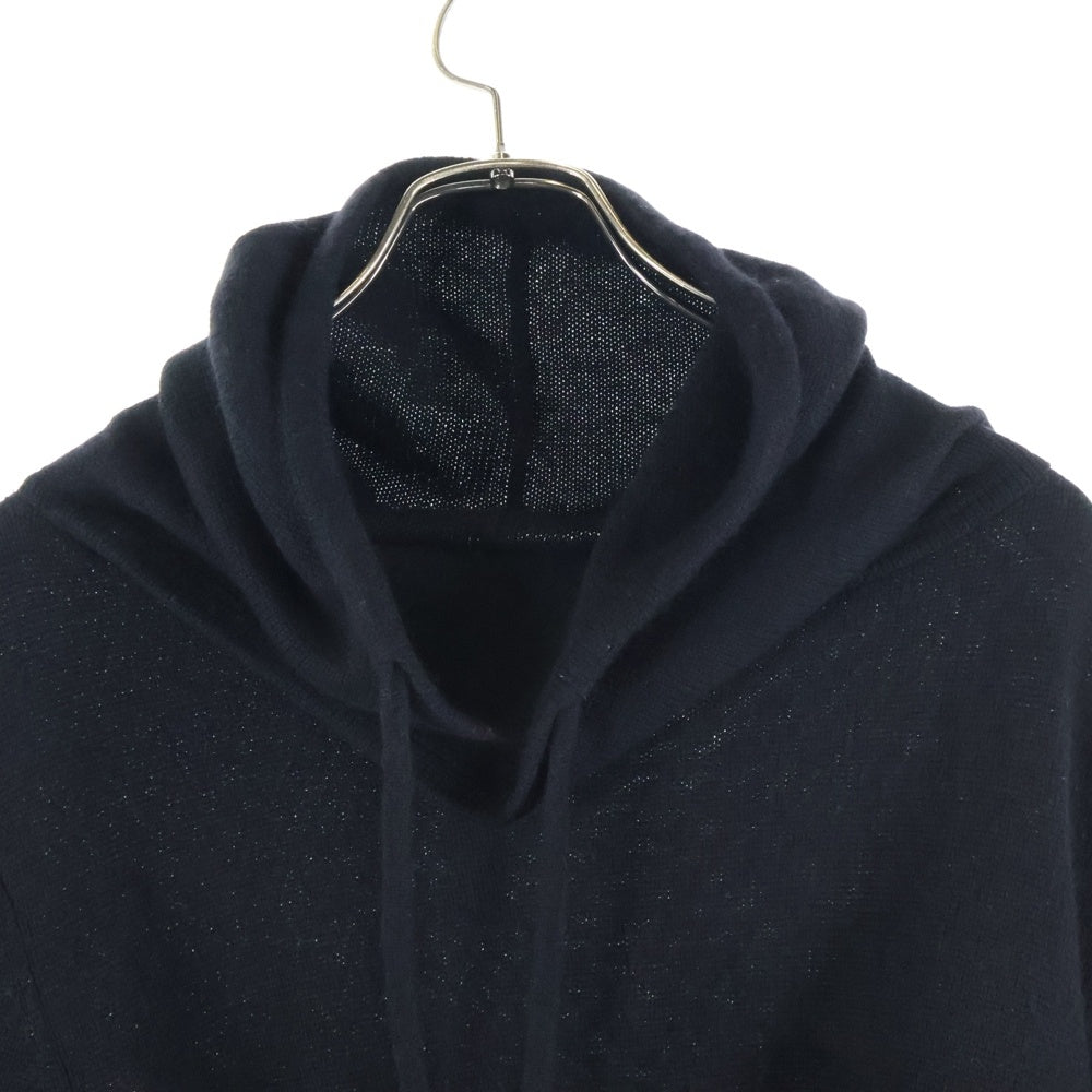 CHROME HEARTS(クロムハーツ) Y NOT クロスパッチ付きカシミアニットロングパーカー ブラック