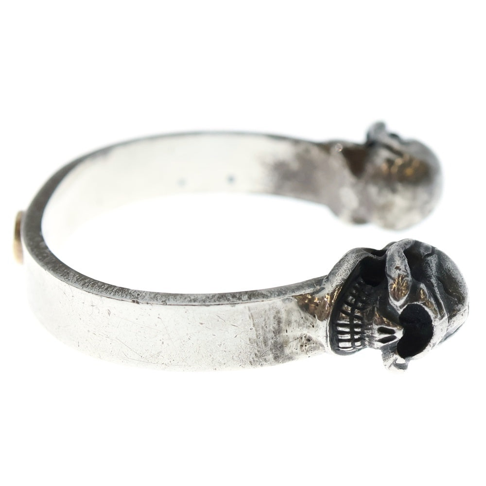 STOP LIGHT(ストップライト) 2スカルK18メタル付きバングル シルバー/ゴールド