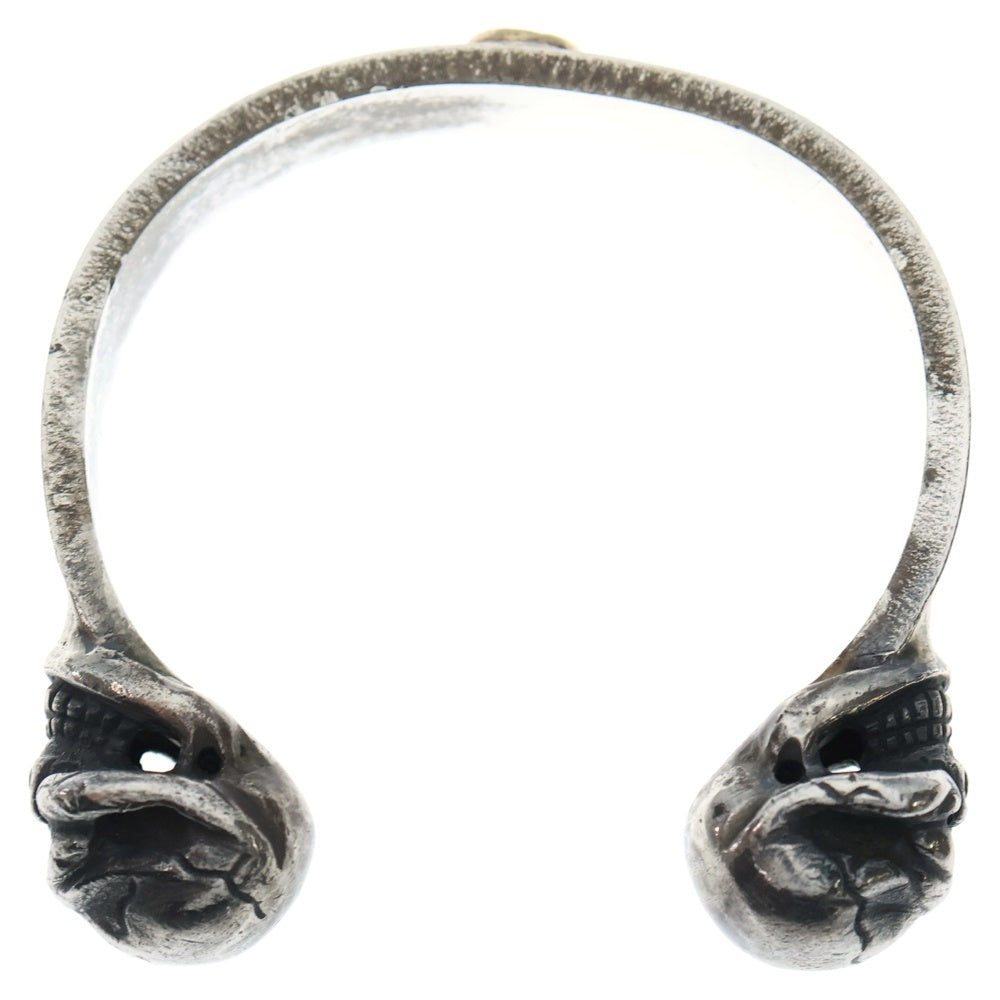 STOP LIGHT(ストップライト) 2スカルK18メタル付きバングル シルバー/ゴールド