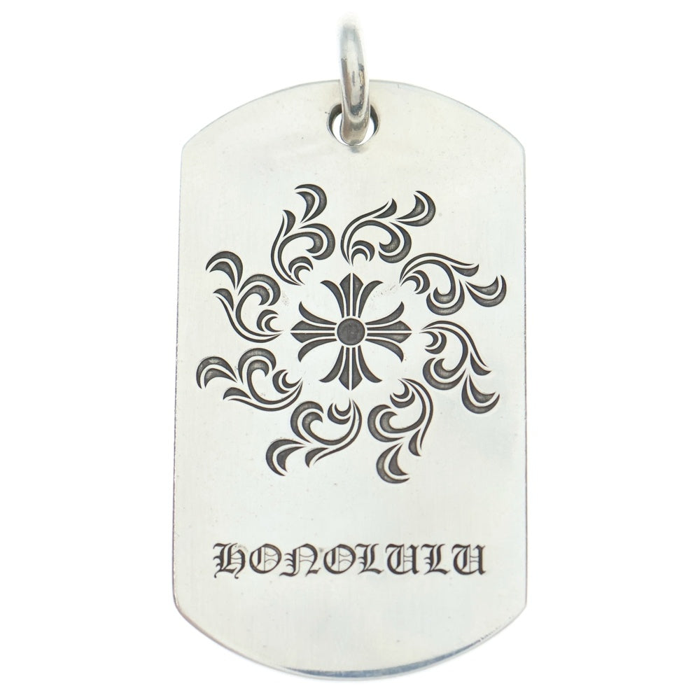 CHROME HEARTS(クロムハーツ) D TAG LRG LTD ホノルル限定 CHシャイン ラージドッグタグ ネックレストップ シルバー