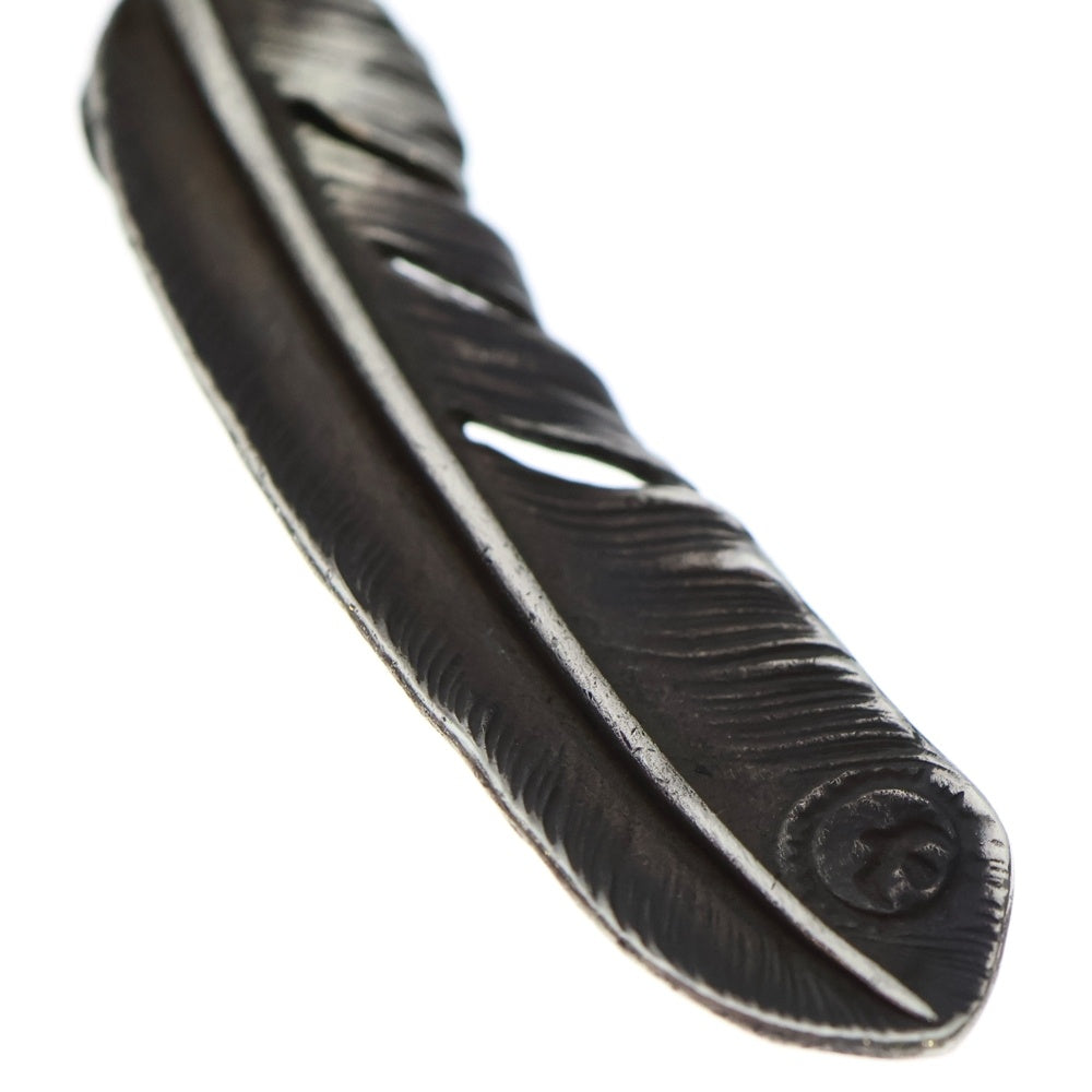 goro's(ゴローズ) 【現行】上銀銀縄ターコイズ特大フェザー 右向き ペンダントトップ シルバー