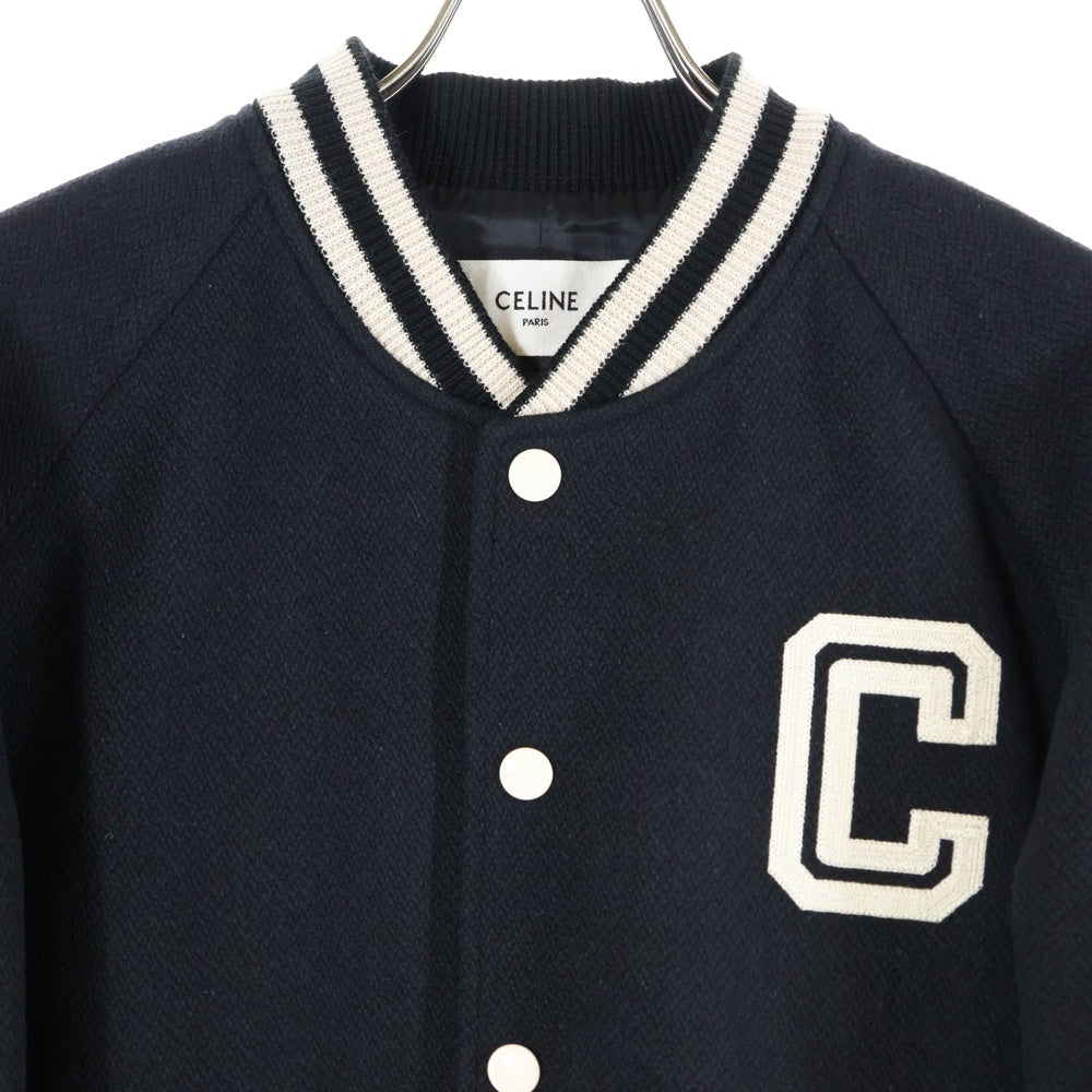 CELINE(セリーヌ) 24AW TEDDY COLLEGE BOMBER テディカレッジロゴボンバージャケット 2V86W896C.38NO ブラック