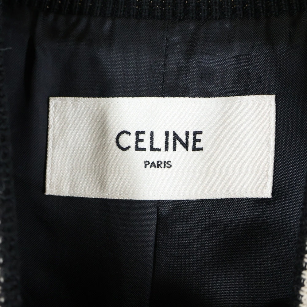 CELINE(セリーヌ) 24AW TEDDY COLLEGE BOMBER テディカレッジロゴボンバージャケット 2V86W896C.38NO ブラック