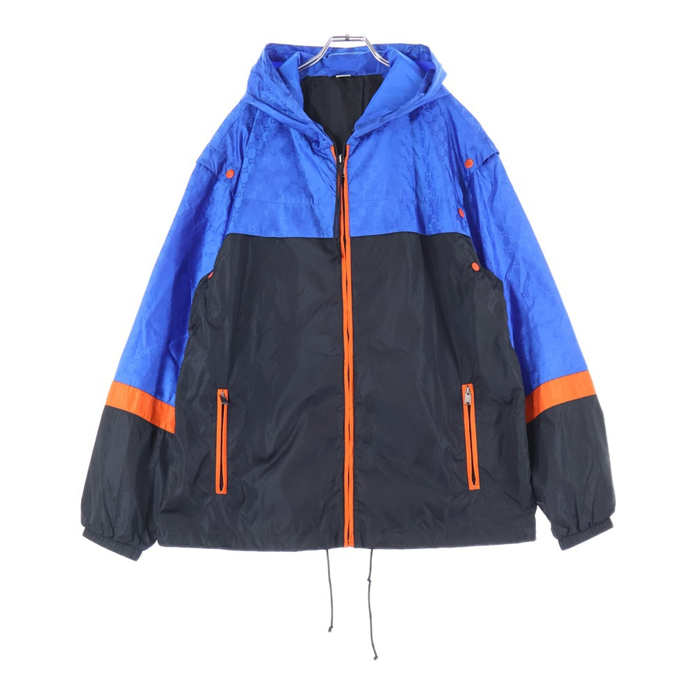 GUCCI(グッチ) 19SS アームデタッチャブルGG総柄ジャケット 568551 Z4039 ブルー/ブラック