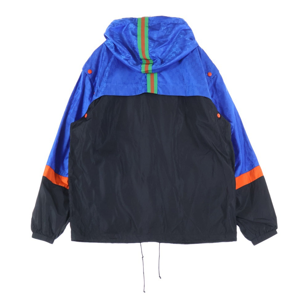 GUCCI(グッチ) 19SS アームデタッチャブルGG総柄ジャケット 568551 Z4039 ブルー/ブラック