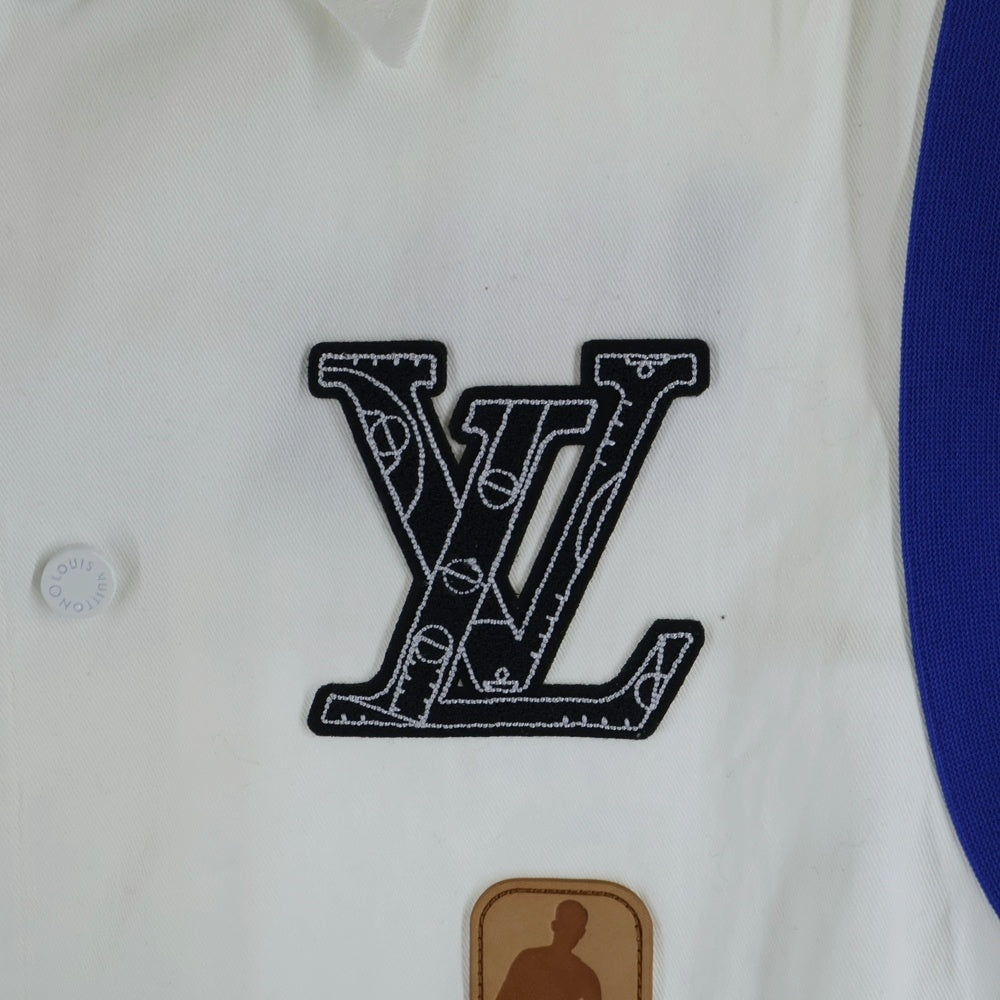 LOUIS VUITTON(ルイヴィトン) 21SS×NBA バックロゴレザーパッチ付き半袖シャツ RM212M EV9 HLS11W ホワイト