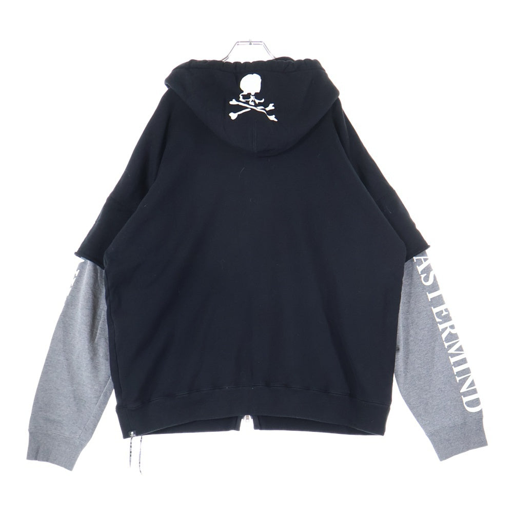 mastermind JAPAN(マスターマインドジャパン) オーバーサイズレイヤードサーマルジップアップパーカー MW18S01-SW055 ブラック