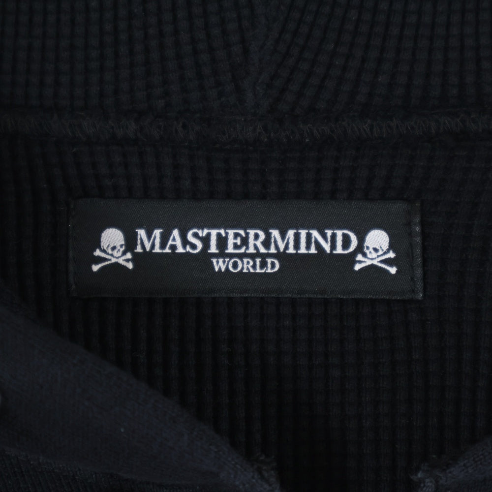 mastermind JAPAN(マスターマインドジャパン) オーバーサイズレイヤードサーマルジップアップパーカー MW18S01-SW055 ブラック