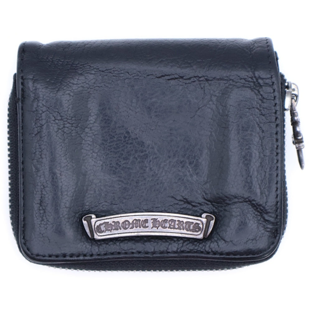 CHROME HEARTS(クロムハーツ) SQ ZIP BILL スクエアジップビル レザーウォレット 財布 ブラック BCA376