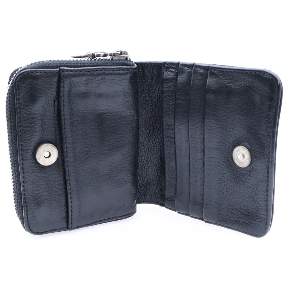 CHROME HEARTS(クロムハーツ) SQ ZIP BILL スクエアジップビル レザーウォレット 財布 ブラック BCA376