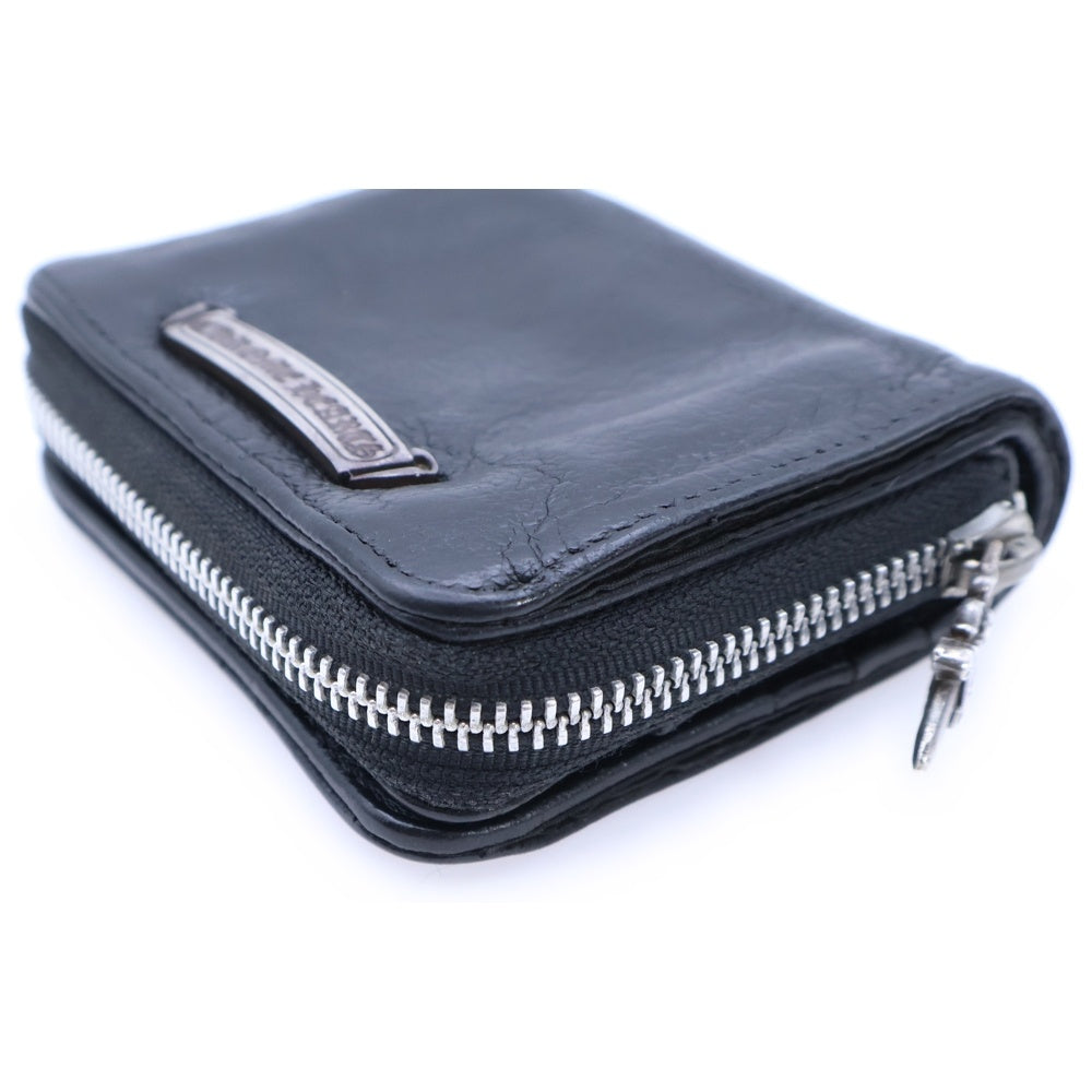 CHROME HEARTS(クロムハーツ) SQ ZIP BILL スクエアジップビル レザーウォレット 財布 ブラック BCA376