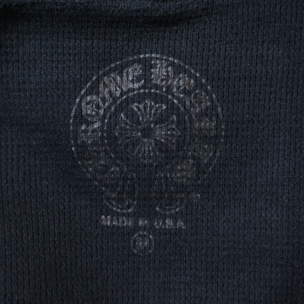 CHROME HEARTS(クロムハーツ) SWTSHRT HD ZIP Tバーアーチロゴプリント 裏地サーマルジップアップフーディーパーカー ブラック