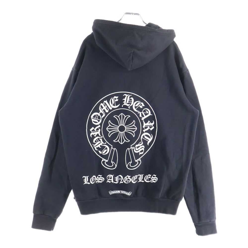 CHROME HEARTS(クロムハーツ) SWTSHRT HD ZIP ラスベガス限定バックホースシュープリントダガージップアップフーディーパーカー ブラック