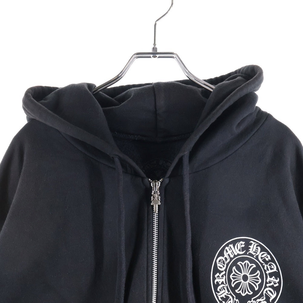 CHROME HEARTS(クロムハーツ) SWTSHRT HD ZIP ラスベガス限定バックホースシュープリントダガージップアップフーディーパーカー ブラック