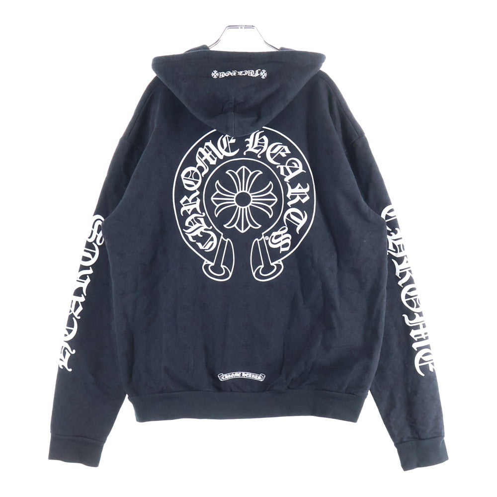 CHROME HEARTS(クロムハーツ) SWTSHRT HD ZIP CHプラス総柄プリントジップアップフーディーパーカー ブラック