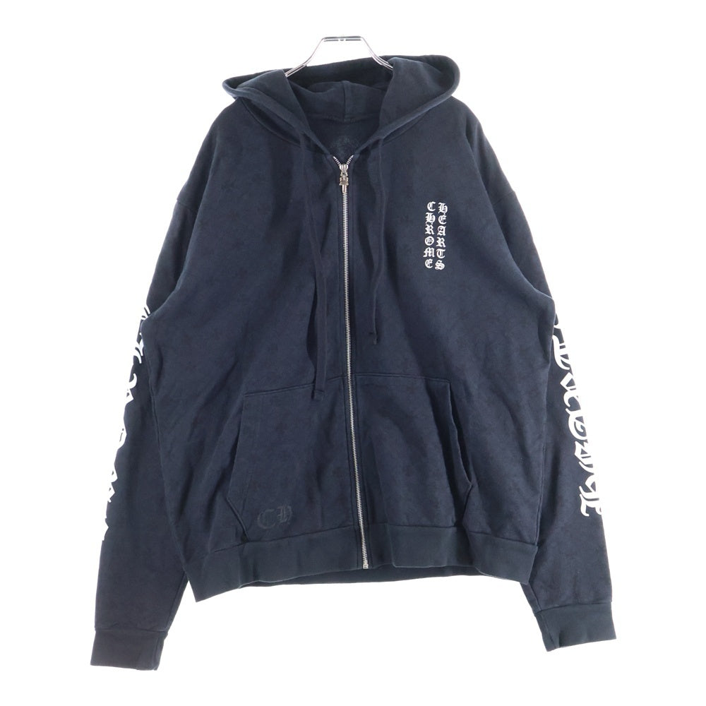 CHROME HEARTS(クロムハーツ) SWTSHRT HD ZIP CHプラス総柄プリントジップアップフーディーパーカー ブラック