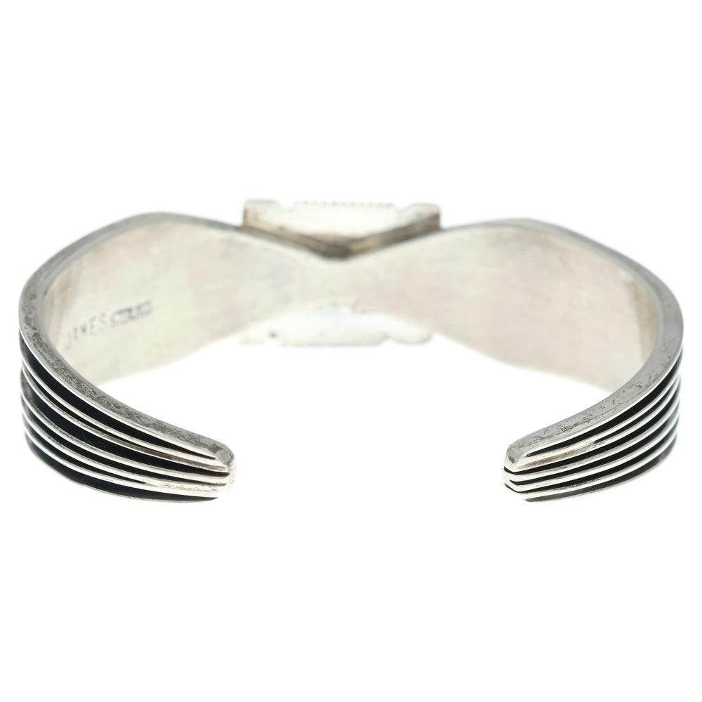 INDIAN JEWELRY(インディアンジュエリー) Lナバホ族L.James L.ジェームス ストーン バングル シルバー