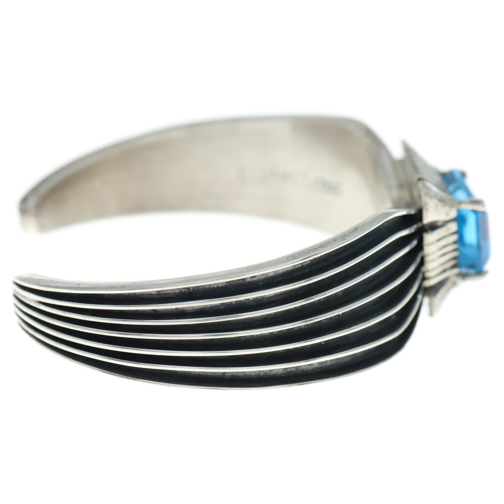 INDIAN JEWELRY(インディアンジュエリー) Lナバホ族L.James L.ジェームス ストーン バングル シルバー