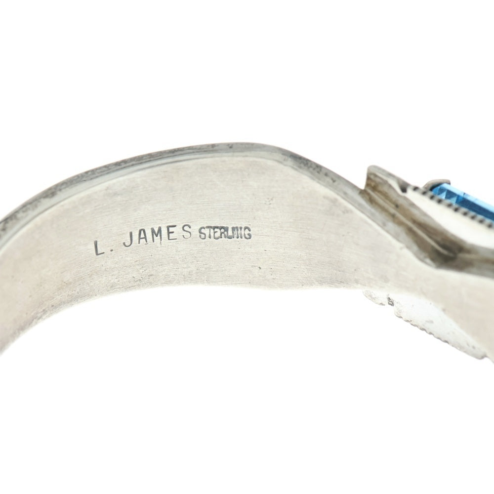 INDIAN JEWELRY(インディアンジュエリー) Lナバホ族L.James L.ジェームス ストーン バングル シルバー