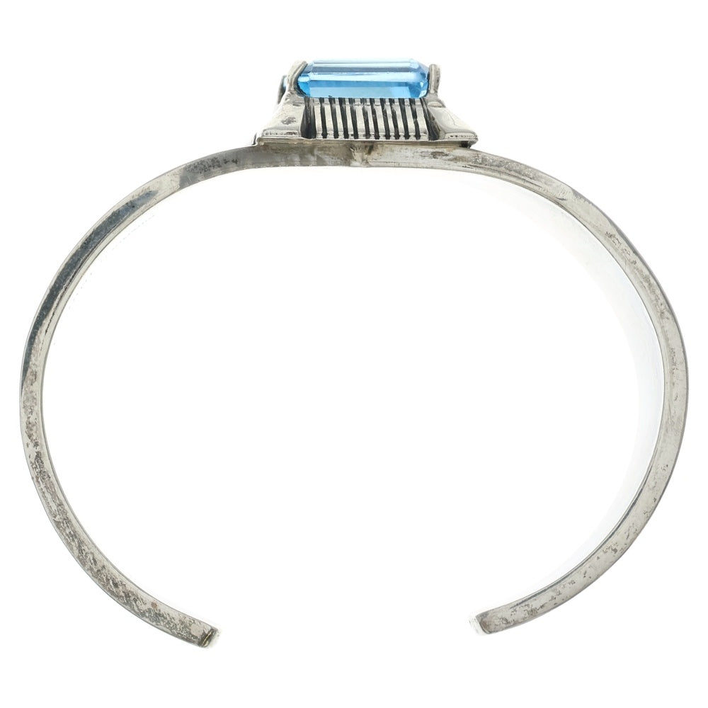 INDIAN JEWELRY(インディアンジュエリー) Lナバホ族L.James L.ジェームス ストーン バングル シルバー