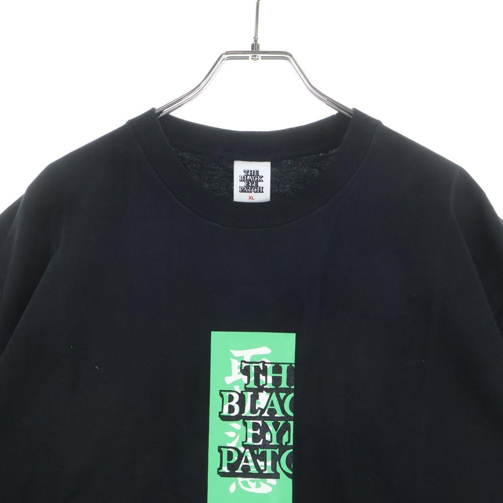 THE BLACK EYE PATCH(ブラックアイパッチ) 取扱注意 ロゴプリント クルーネック コットン 半袖 Tシャツ カットソー ブラック