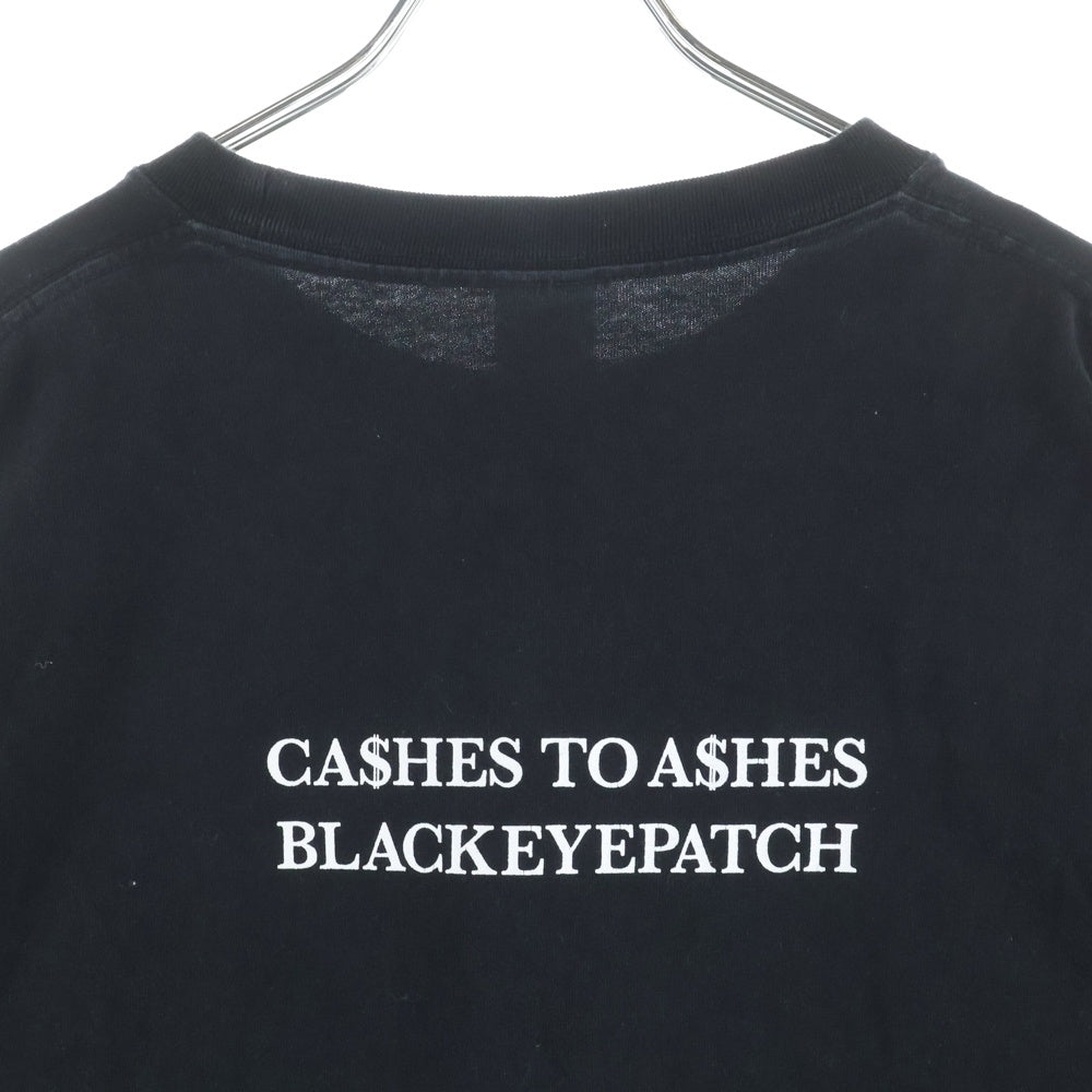 THE BLACK EYE PATCH(ブラックアイパッチ) Danger Hot Label プリント 半袖Tシャツ ブラック