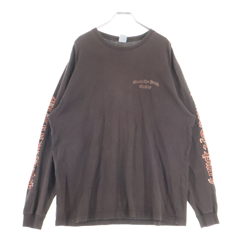 THE BLACK EYE PATCH(ブラックアイパッチ) ALL CITY BLACK LETTER L/S TEE ロングスリーブTシャツ ブラウン